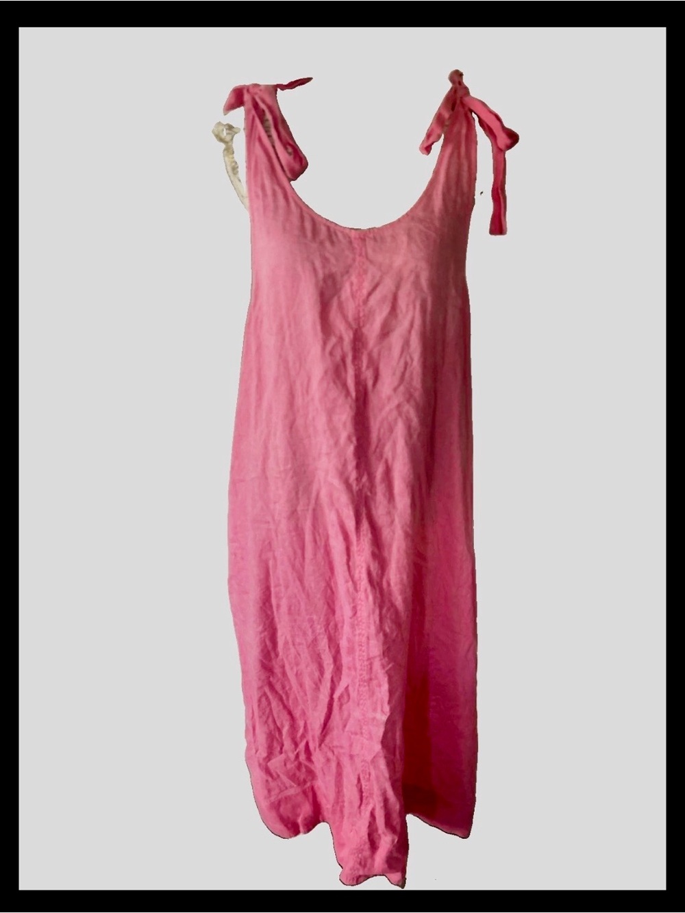 COS Pink Linen Midi Dress Adjustable Straps Women’s Size Large